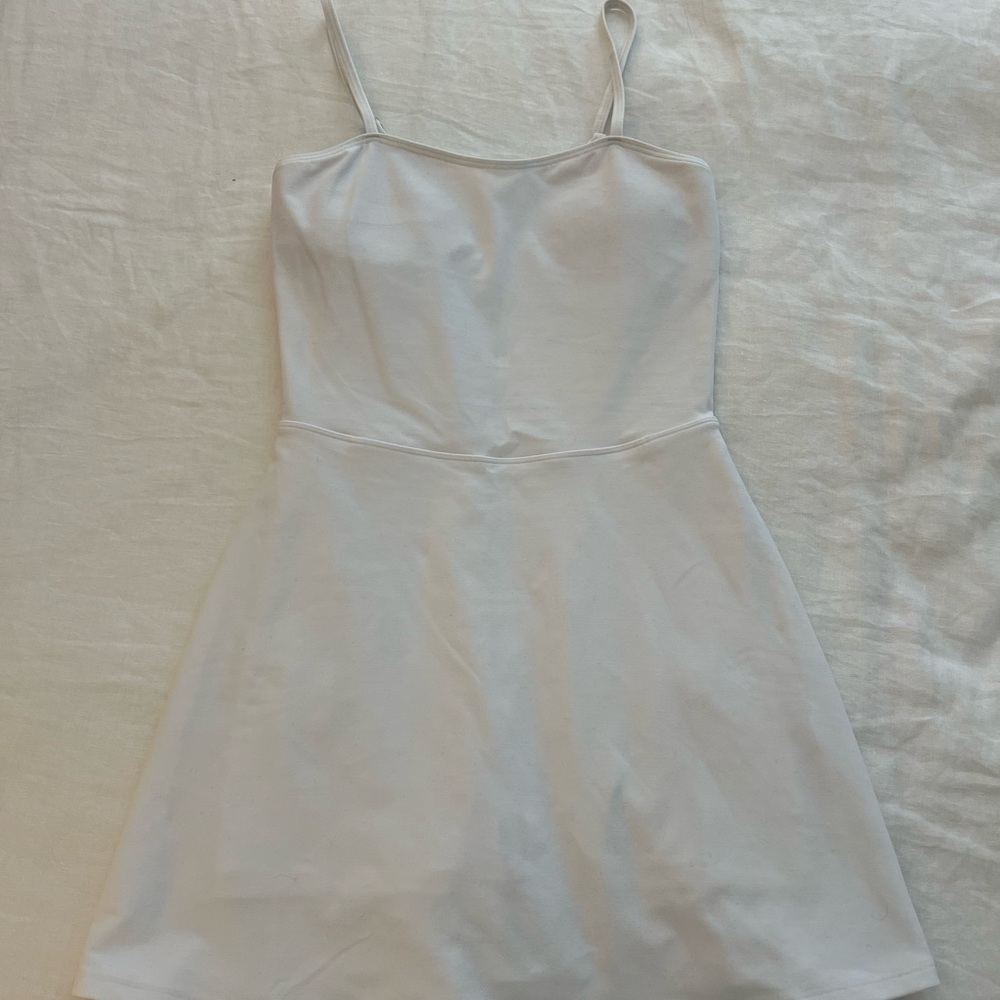 ALO Yoga White Mini Dress with Spaghetti Straps